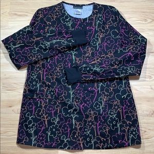 Cherokee Multi Colored Floral Scrub Top